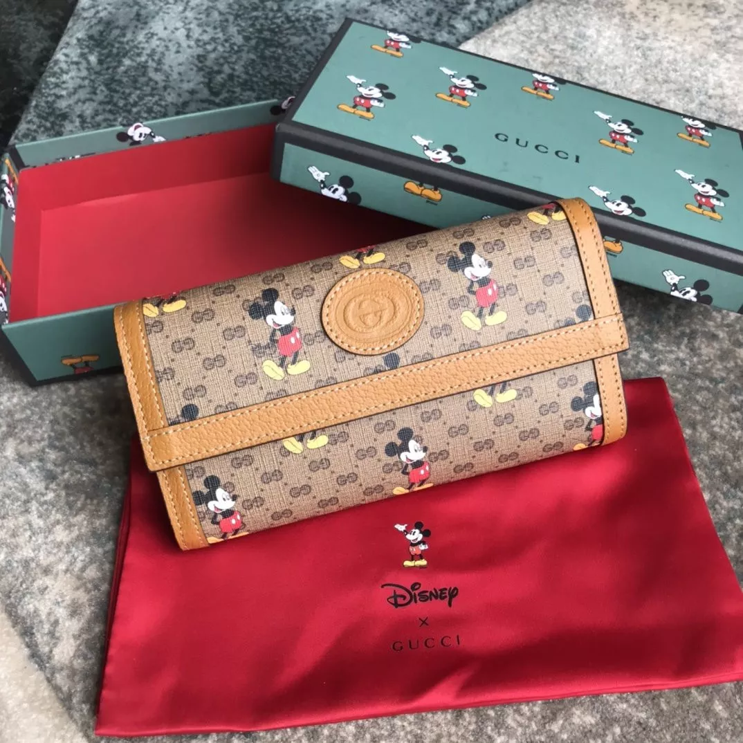 Aaa replica bags Disney x Gucci GG Long Wallet 0115