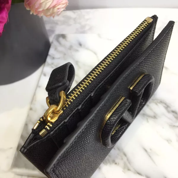 Aaa replica bags VALENTINO VSLING GRAINY CALFSKIN CARDHOLDER WITH ZIPPER 0117