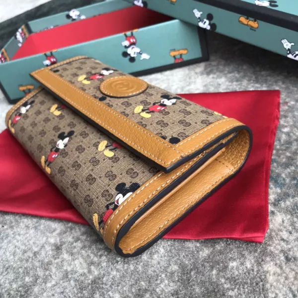 Aaa replica bags Disney x Gucci GG Long Wallet 0115