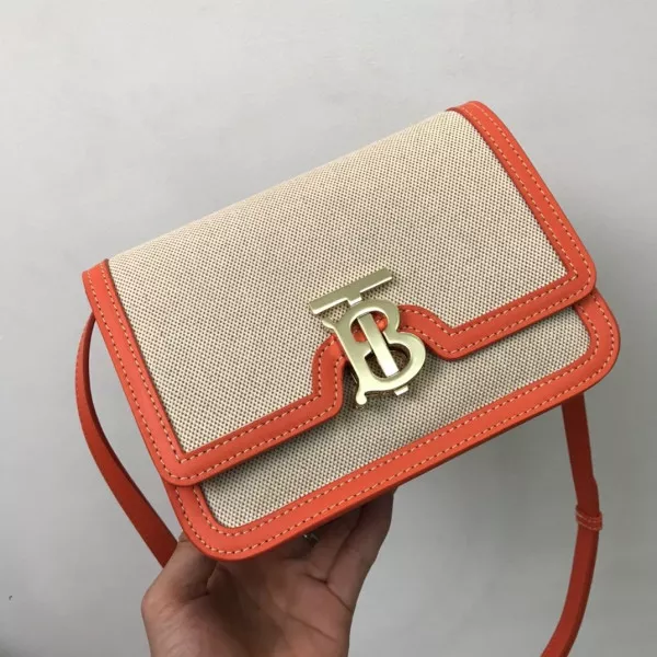 Aaa replica ru BURBERRY Two-tone Canvas and Leather TB Bag 0119