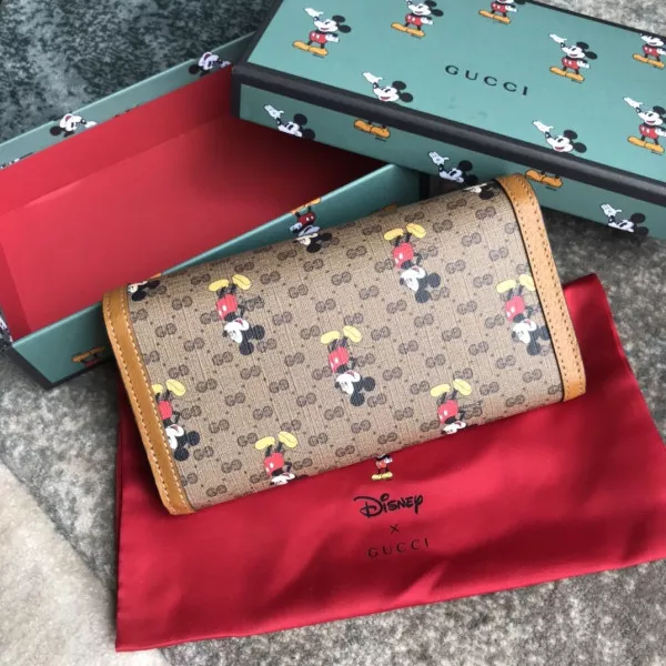 Aaa replica bags Disney x Gucci GG Long Wallet 0115