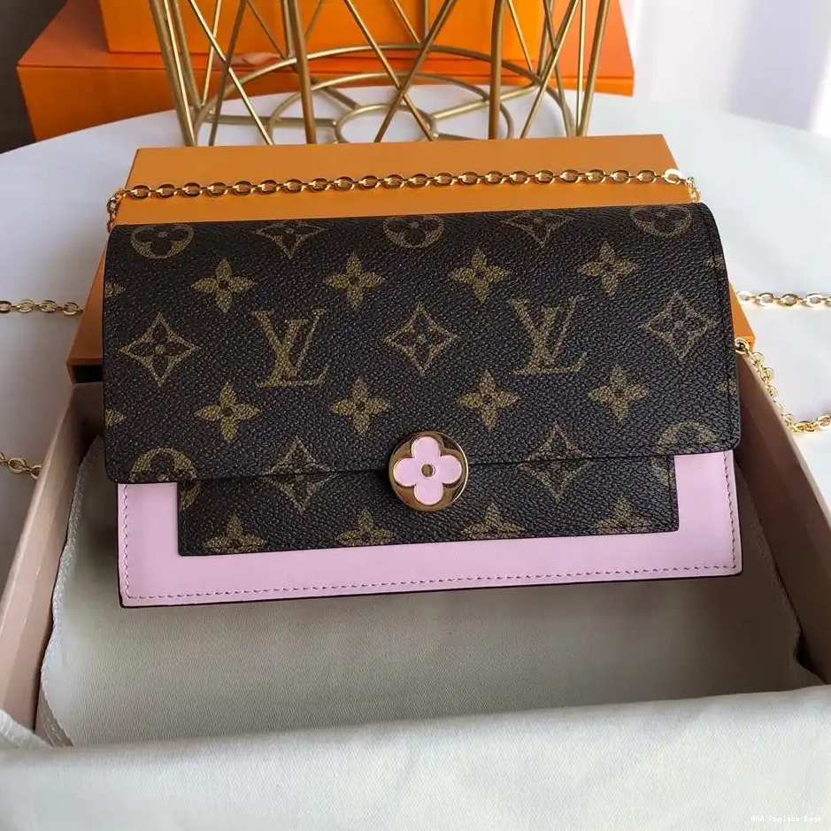 Aaa replica ru CHAIN FLORE VUITTON LOUIS WALLET 0214