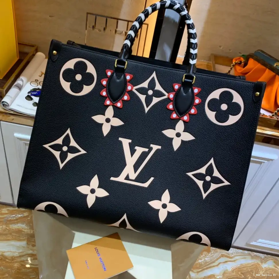 Aaa replica bags VUITTON CRAFTY LOUIS GM ONTHEGO 0220